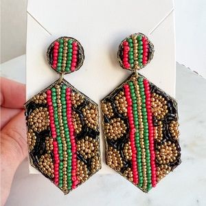 Luxury Brand Inspired Beaded Boutique Earrings NWT